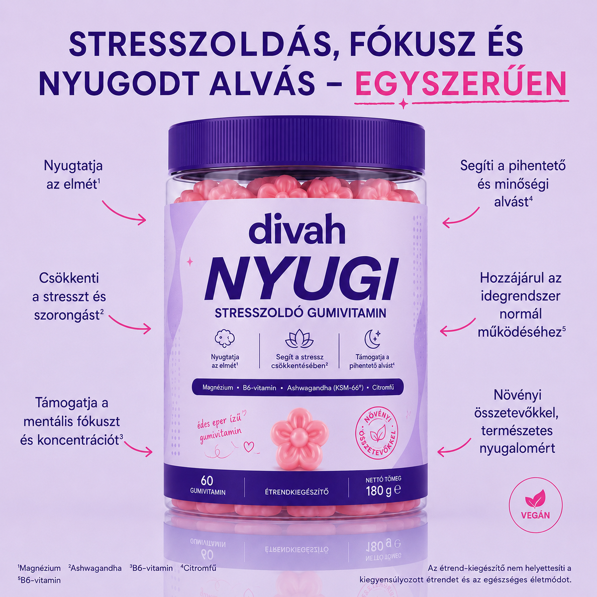 NYUGI – Stresszoldó gumivitamin (Epres)
